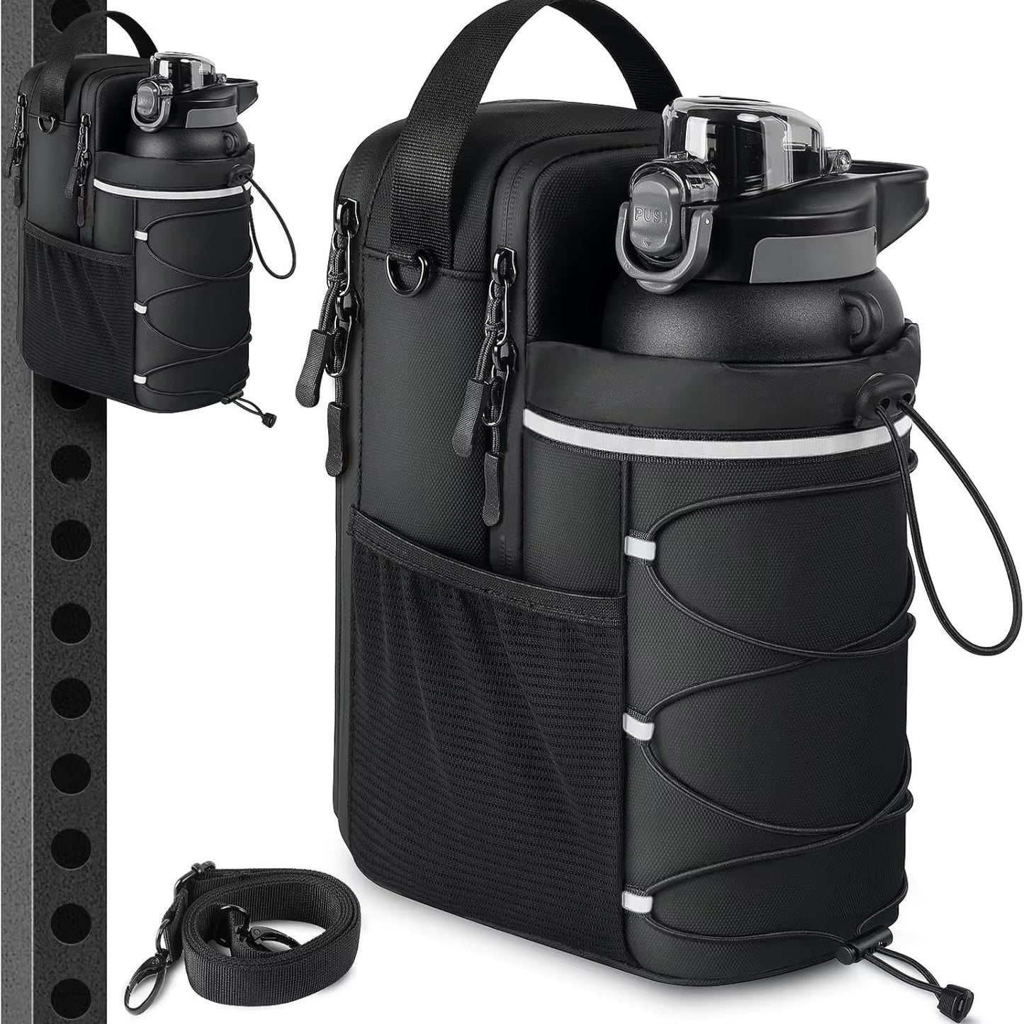 Magnetic Gym Water Bottle Holder Bag