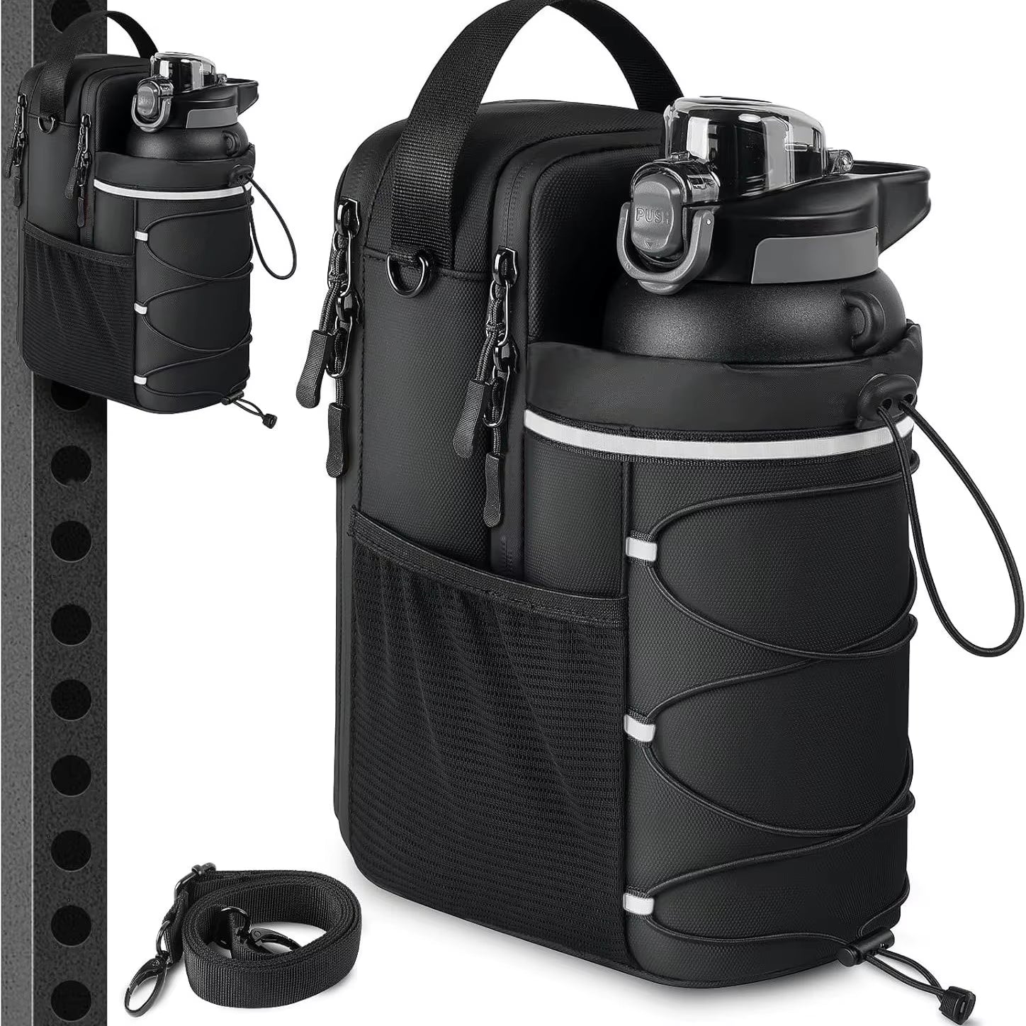 Magnetic Gym Water Bottle Holder Bag