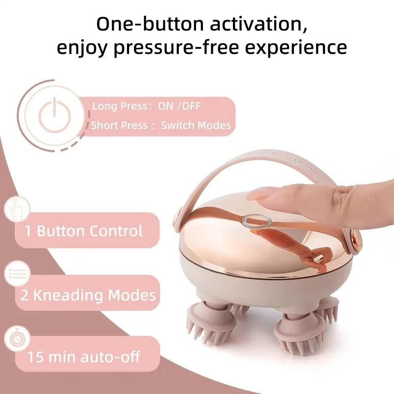 Wireless Heated Scalp Massager with Red Light Therapy